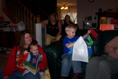 Matthew opening his presents